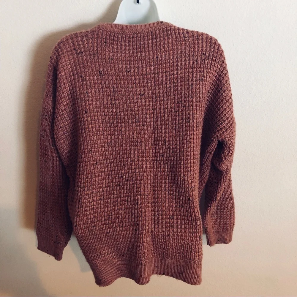 TOPSHOP Textured Speckled Pink Purple Oversized Knit Chunky Sweater Sz 6